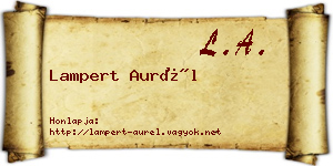 Lampert Aurél névjegykártya